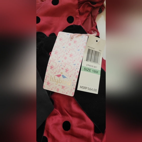 New Lilly bird red/black pockadot dress 👗 NWT. $64 - Picture 4 of 4